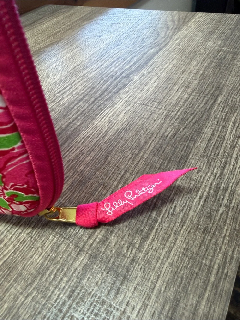 Lily Pulitzer Hot Pink Floral Tablet Sleeve with Faux Pearl Necklace & Ring